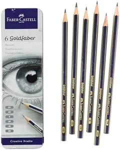 Faber-Castell Graphite Sketch Pencil Set - 6 Graphite Pencils (2H, HB, B, 2B, 4B, 6B), Drawing Pencils and Sketching Supplies