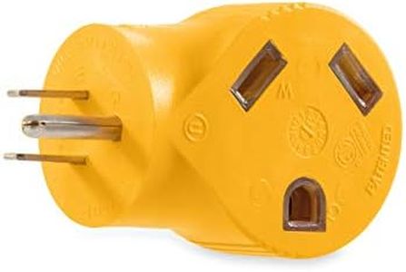 Camco 55325 15 AMP Male / 30 AMP Female 90 Degree Electrical Adapter , Yellow