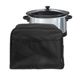 Crutello Crock Pot Cover Compatible with Hamilton Beach 6, 7 or 8 Quart Slow Cooker - Small Appliance Dust Cover Measuring 18.57" x 8.5" x 11.75" - Black