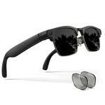 AI Smart Glasse for Men Women —8 MP Camera, Open-Ear Speakers for Audio, Video Recording and Bluetooth, Real-Time Translation-Sunglasses (Extra Photochromic Lenses), Voice Control Smart Wearable