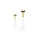 BodyJewelryOnline 14 Karat Solid Yellow Gold Ball Top with Bio-Flex Shaft - Labret, Monroe, Cartilage