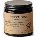 Sweet Bee African Black Soap - Deeply Cleansing Charcoal Soap & Moisturizing Face Wash - Exfoliating Black Soap for All Skin Types – Rich Foaming Cleanser Face Wash for Improved Skin Texture 120ml