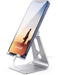 Cell Phone Stand Adjustable, Lamicall Phone Stand : Charging Mobile Holder, Cradle, Base, Dock Compatible with iPhone 13 14 15 16 Pro Max Plus X XR, Samsung, Desk Accessories, All Smartphone - Silver