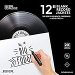 Big Fudge Pro Blank Album Jackets - 12 Inch x White - 20 Vinyl Record Covers (350gsm) - Album Cover for Records with Inner Sleeves and Outer Sleeves