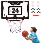 PATPAT® Kids Indoor Basketball Hoop Kit - Wall Mounted Mini Basketballs Set for Bedroom and Playroom, No Drill Folding Basketballs Frame with Inflatable Basketball Toy, Installation Accessories