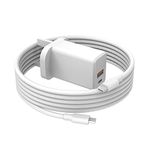 Superer 30W USB-C Fit for iPad Pro Charger - (Replacement Fit for iPad Pro 13 inch 7th Generation M4, iPad Pro 11/12.9 inch 2018 to 2024, iPad Pro 1st to 6th Gen Charging Plug and 1.8M Cable)