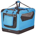 Amazon Basics Premium Folding Portable Soft Pet Dog Crate Carrier Kennel - 26 x 18 x 18 Inches, Blue