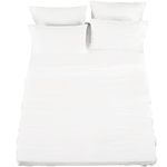 Hotel Essentials 4 Piece Sheet Set, Microfiber, White, Queen Sheet Set