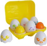 TOMY Toomies Hide and Squeak Eggs Baby Toy - Baby Box of Big Eggs with 3 Squeak Chicks & 3 Rattle Chicks - Colour & Shape Sorter Baby Sensory Toys - Toddler Toys & Baby Toys 6 Months Plus to 36 Months