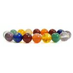 Gemaltic Healing Crystals Wellbeing Bracelets - Charged & Certified Gemstones, Extra Rubber & Soft Needle Free (7 Chakra Crystals, 12MM)