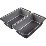 Maghya Professional 2 Piece Bread Mould | 10 inch Bread Tray Combo | Carbon Steel Baking Pan | Non-Stick Coating, Rectangle Cake Mould for Microwave & OTG (25cm)