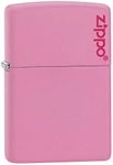 Zippo Pink Matte Logo Pocket Lighte