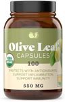 Complete Natural Products Organic Olive Leaf Capsules - 550mg, 100 Count, 1100mg per Serving