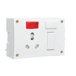 anchor by panasonic 14619 Penta 5 in 1 Combined Box 2 Hole Switch, 20 Amp, White