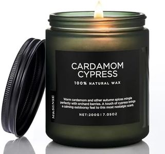 M&SENSE Cardamon & Cypress 2 Cotton Wick Jar Candle, 6.0oz Soy Wax, 40 Hours Burn Time Clean Non Toxic, Autumn Fragrance for Home Decor, Fall Scented Candle for Holiday