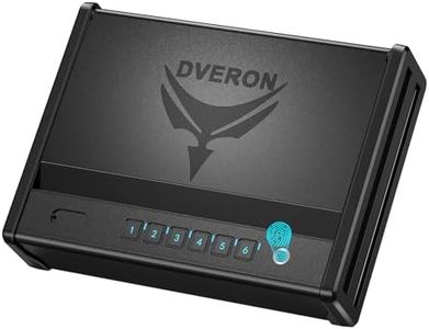 Dveron handgun safe for 2 Pistols with Interior light, Safe box for Cloakroom Bedroom Nightstand and Car, Black