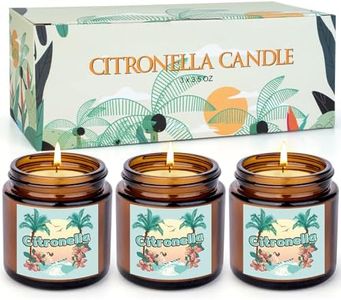 Velas de citronela para exteriores en vaso, 3 unidades de velas de citronela con tapa, 100-120 horas de combustión de cera de soja y aceite de limón, juego de velas de citronela para jardín, camping,