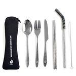 Mizu - Stainless Steel Cutlery Set (Fork, Spoon, Knife, Chop Sticks and Straw) - BPA Free