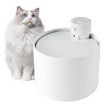 Ceramic Wireless Cat Water Fountain - Cordless Cat Water Dispenser Battery Operated - Automatic Pet Water Fountain for Cats - Cat Waterer with Filters - Cat Watering Fountains for Drinking - 68oz/2.3L