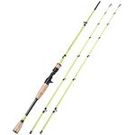 Sougayilang Fishing Rod, 1.8/2.1M Carbon Fiber Sensitive 2 section Baitcasting Rod & Spinning Rod for Freshwater or Saltwater, Tournament Quality Fishing Pole with 2 Tips Fishing Rods-2.1YQ