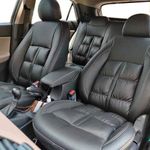 AUTOFIT Silky napa Puffy Pu Leather Car Seat Cover for (Hyundai EXTER, Black)