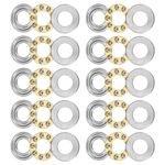 sourcing map F8-16M Thrust Ball Bearing 8mm x 16mm x 5mm Brass with Washers ABEC1 10pcs