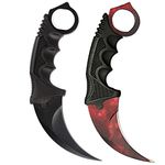 Karambit Knife Tactical Knife Stainless Steel Fixed Blade Knife with Sheath and Cord Suitable for Hunting Camping Field Survival and Collection-2 Pieces