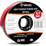 Wirefy 5/8" Heat Shrink Tubing - 4:1 Ratio - Adhesive Lined - Marine Grade Heat Shrink - 50 Feet Roll - Red