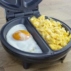 Dual Electric Omelette Maker – Non-Stick Plates, Cool Touch Handle, Ready Light