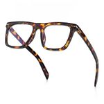 GLEYEMOR Blue Light Glasses for Men Women Trendy Square Frame Blue Light Blocking Lens Computer Glasses (Tortoise)