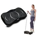 AGARO Alpha Crazyfit Vibration Plate Massager,Home&Gym Workout Machine For Muscle Toning,Calorie Burning,Massaging,Weight Loss,Pain Relief&Comes With 5 Program Mode With Remote,2 Exercise Band