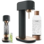 Mysoda Ruby 2 Sparkling Water Maker - Soda Streaming Machine Silent Carbonated Water Machine Robust Long-Lasting Aluminium Soda Maker 1L Water Bottle Without CO2 Cylinder - Black Copper Soda Machine