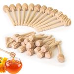 48Pcs Wooden Honey Dipper, Honey Dipper Stick, 4 Inch Mini Honey Dipper, Honey Drizzle Comb Wand, Honey Server Stir Sticks, Honeycomb Stick for Honey Jar Dispense Drizzle Honey