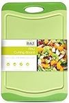 Raj Plastic Cutting Board Reversible Cutting board, Dishwasher Safe, Chopping Boards, Juice Groove, Large Handle, Non-Slip, BPA Free (Medium (14.37" x 9.84"), Lime Green)