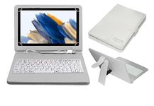 Acm USB Keyboard Case Compatible with Samsung Galaxy Tab A8 10.5 Tablet Cover Stand Study Gaming Direct Plug & Play - White