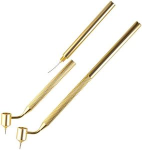 Custom Shop 2 Fine Line Fluid Writer Paint Applicator Pens with 0.5mm and 0.7mm Stem Tips - Ink Wells, Drawing, Lettering - Precision Automotive Paint Touch Up, Rock Chip Scratch Repair, Cleaning Tool