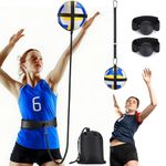 TOBWOLF Volleyball Spike Trainer Serve Trainer Kit, Solo Practice Volleyball Training Equipment Aid with Adjustable Waist Belt/Ball Pouch/Hand Strap for Spiking, Hitting & Serving with Ease