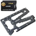 Lever Gear Toolcard Pro - 40 in 1 Credit Card Multitool. Slim, Minimalist Survival Card Wallet Tool Card. TSA Approved Multitool Card Pocket Tool. (Black, 2-Pack)