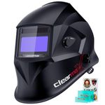 ARCCAPTAIN Welding Helmet Auto Darkening, True Color Solar Powered Welding Mask with 4 Arc Sensor, 1/1/1/1 Optical Clarity and Adjustable Shade 4/9-13 Welder Helmet