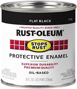 Rust-Oleum 7776730 Protective Enamel Paint, 8-Fl Oz, Flat Black(Pack of 1)