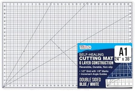 U.S. Art Supply 24" x 36" WHITE/BLUE Professional Self Healing 5-6 Layer Double Sided Durable Non-Slip Cutting Mat Great for Scrapbooking, Quilting, Sewing and all Arts & Crafts Projects