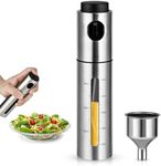 BooMetCheer Oil Sprayer for Cooking,100ml Stainless Steel Cooking Oil Spray Bottle for Cooking, Salads, BBQS and More,Continuous Spray with One-Handed Use