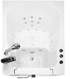 Front Entry 32"x40" Acrylic Air and Hydro Massage Walk-In Bathtub with Left Outward Swing Door, 2 Piece Fast Fill Faucet, 2" Drain