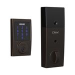 SCHLAGE BE469ZP CEN 716 Connect Smart Deadbolt with Alarm with Century Trim in Aged Bronze, Z-Wave Plus Enabled