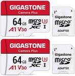 Gigastone 64GB 2-Pack Micro SD Card, Camera Plus, MicroSDXC Memory Card for Wyze, Video Camera, Security Camera, Smartphone, Fire Tablet, 4K Video Recording, UHS-I U3 A1 V30, 95MB/s, with Adapter