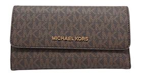 Michael Kors Jet Set Travel Large Wallets Trifold - Brown