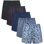 5Mayi Mens Boxers Shorts Multipack Mens Underwear Man Cotton Woven Boxer for Men Pack L