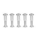 uxcell Screw Post Fit for 5/16"(8mm) Hole Dia, Male M6x25mm Belt Buckle Binding Bolts Leather Fastener Stainless Steel 5 Sets