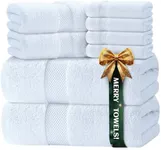 Luxury White Bath Towel Set of 8 Pi