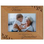 Only The Best Moms get Promoted to Grandma, Engraved Natural Wood Photo Frame Fits 4x6 Horizontal Portrait for Grandma, Grandparent's Day, Best Grandma Ever, Grandmother Gifts, Grandma & Me